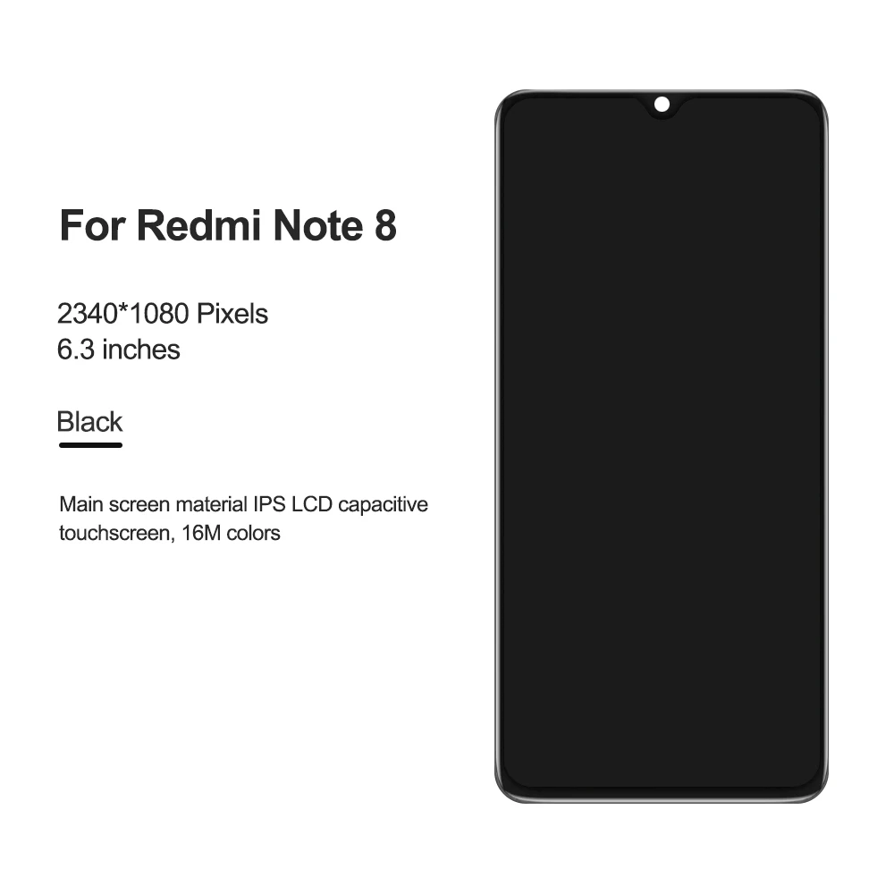Для 6," Xiaomi Redmi Note 8 Redmi Note8 ЖК-экран рамка+ сенсорный экран панель дигитайзер Замена