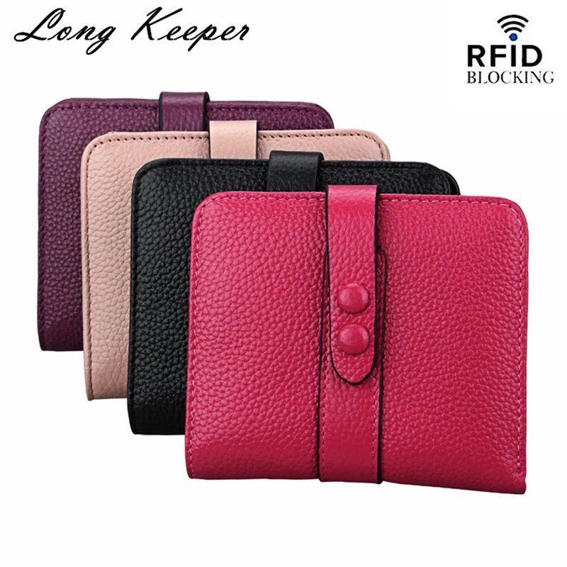 Длинный хранитель новинка натуральная кожа Женский RFID кошелек 2019 фиолетовый
