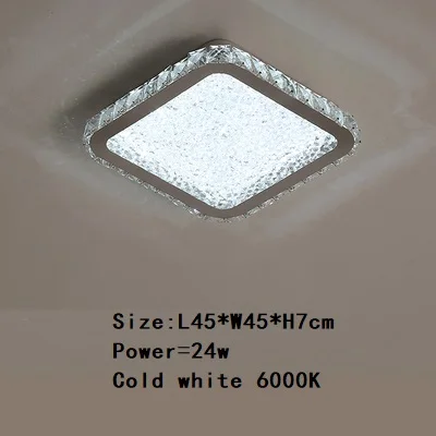 L42xW42cm Cold white Дистанционное управление Хрустальный современный светодиодный потолочный светильник гостиная спальня блеск светильники затемнение из нержавеющей стали lampara techo - Цвет корпуса: L42xW42cm Cold white