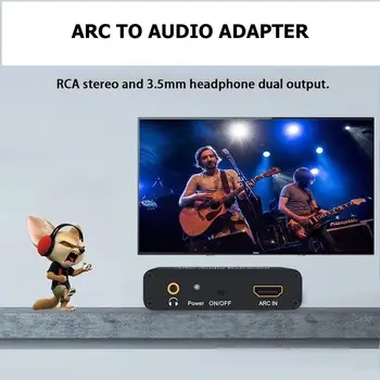 

HDMI ARC Audio Extractor 3.5mm Fiber Coaxial Converter for Amplifier Soundbar Noise Reduction Function of Switching Machine