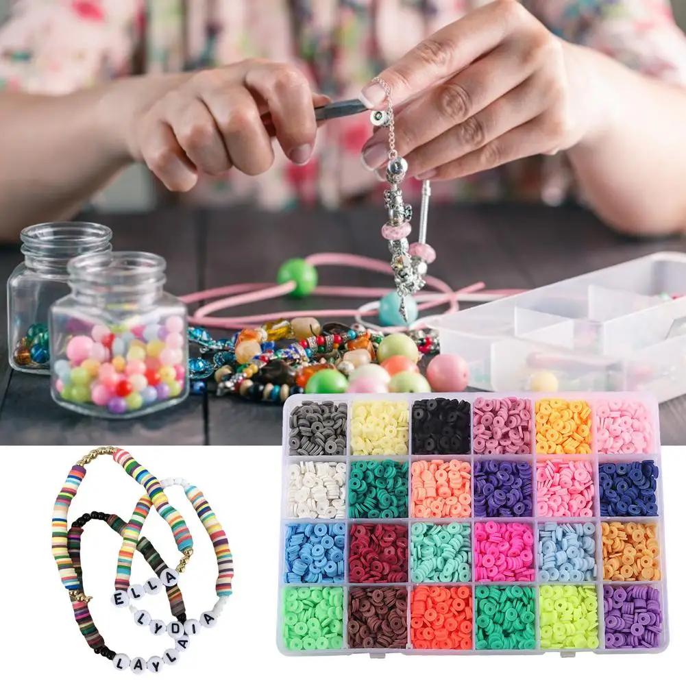 Discos de Argila Crianças Faça Você Mesmo Jóias Fazendo Artesanato Boêmio Pulseira Brinquedos Kit Polímero Plana Redonda Solta Espaçador Contas Jogo 3 Cor e forma