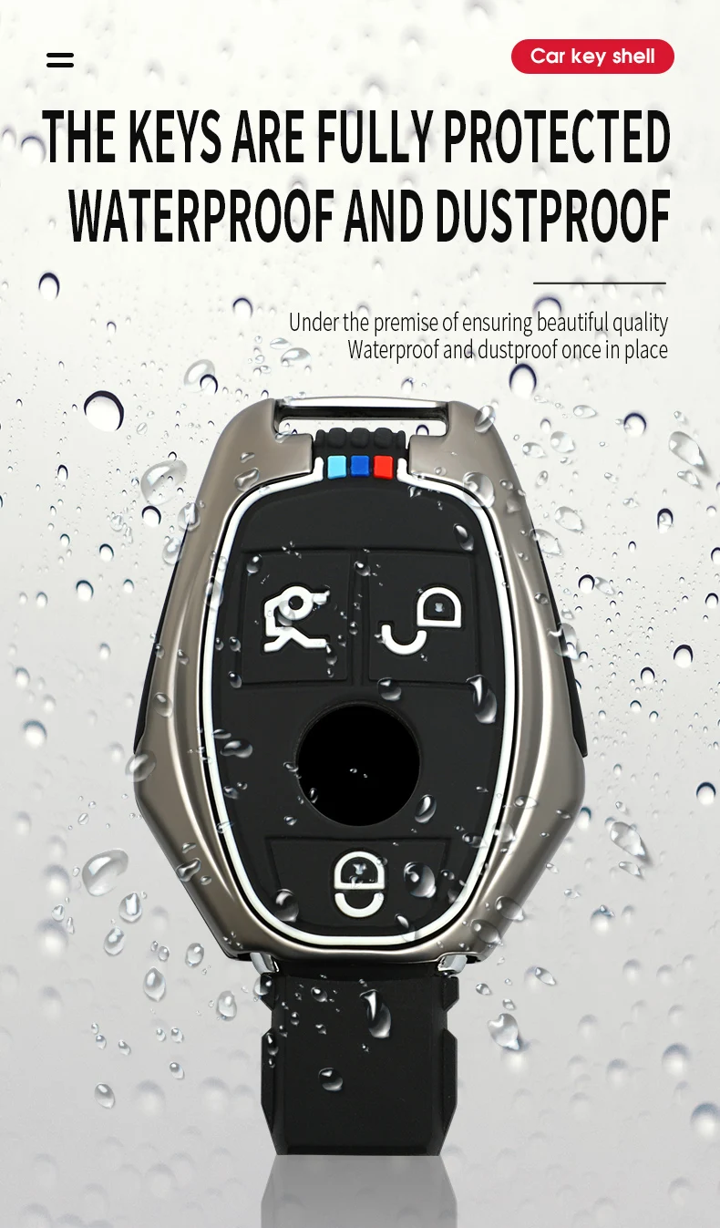 Custodia per chiave A distanza per auto in lega di zinco Shell Fob per Mercedes Benz A B C R classe G GLK GLA CLA W204 W251 W463 W176 accessori - H455bdf5a02bd41da8fb4ef5a73c55e02b