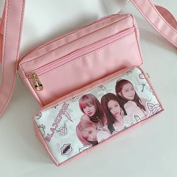 

KPOP Creative Blackpink Surrounding Pu Pen Bag Stationery Large Capacity Pencil Box For Students' Stationery Supplies