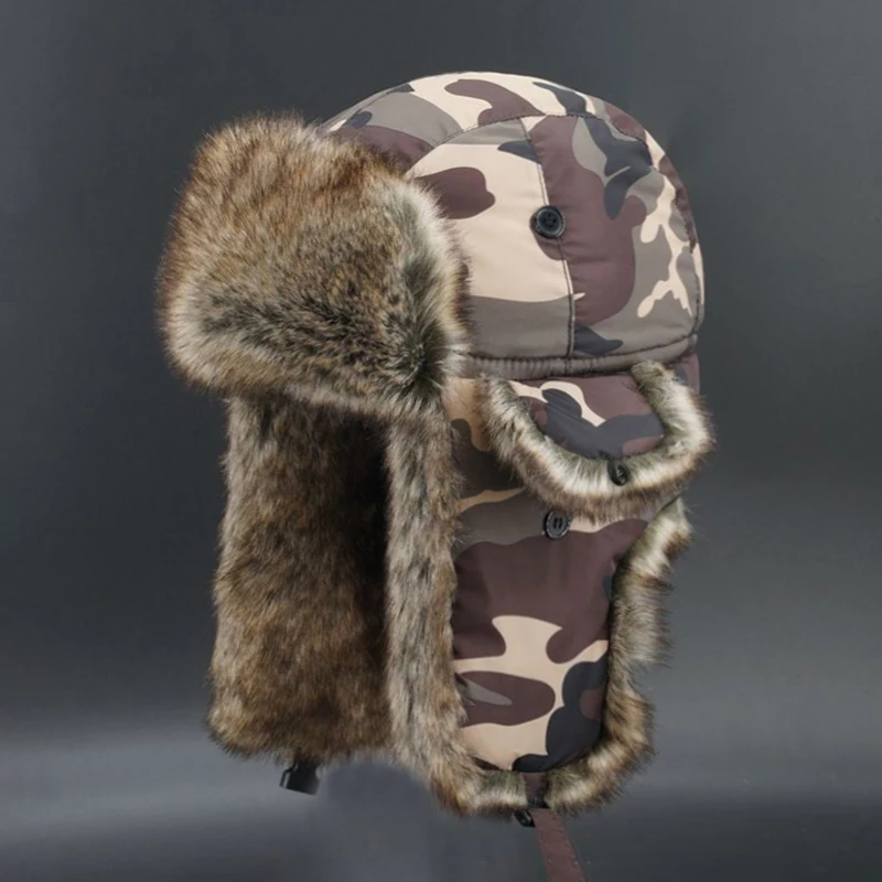 Bomber Hat Men Tactical Camo Trapper 