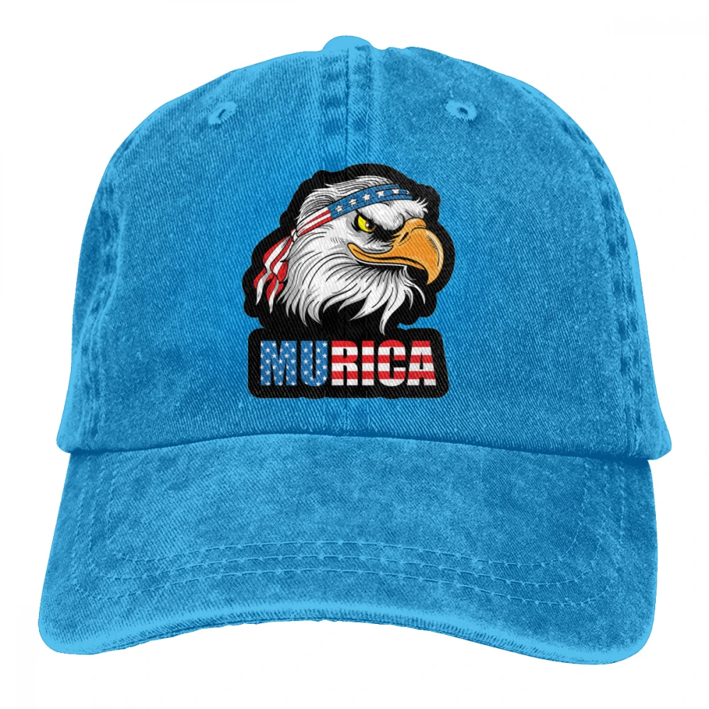 Патриотический Орел муслет Мурика Casquette натуральный унисекс Мужские Женские джинсовые бейсболка с ремешком кепки Регулируемый Гольф папа шляпа