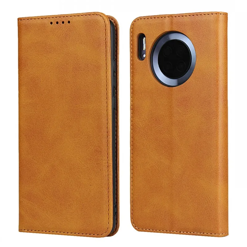 light brown Чехол для телефона huawei mate 30, Магнитный чехол, откидной кожаный чехол-книжка для huawei mate 30, чехол, Coque Fundas Capa, аксессуары для мобильного телефона - Цвет: light brown
