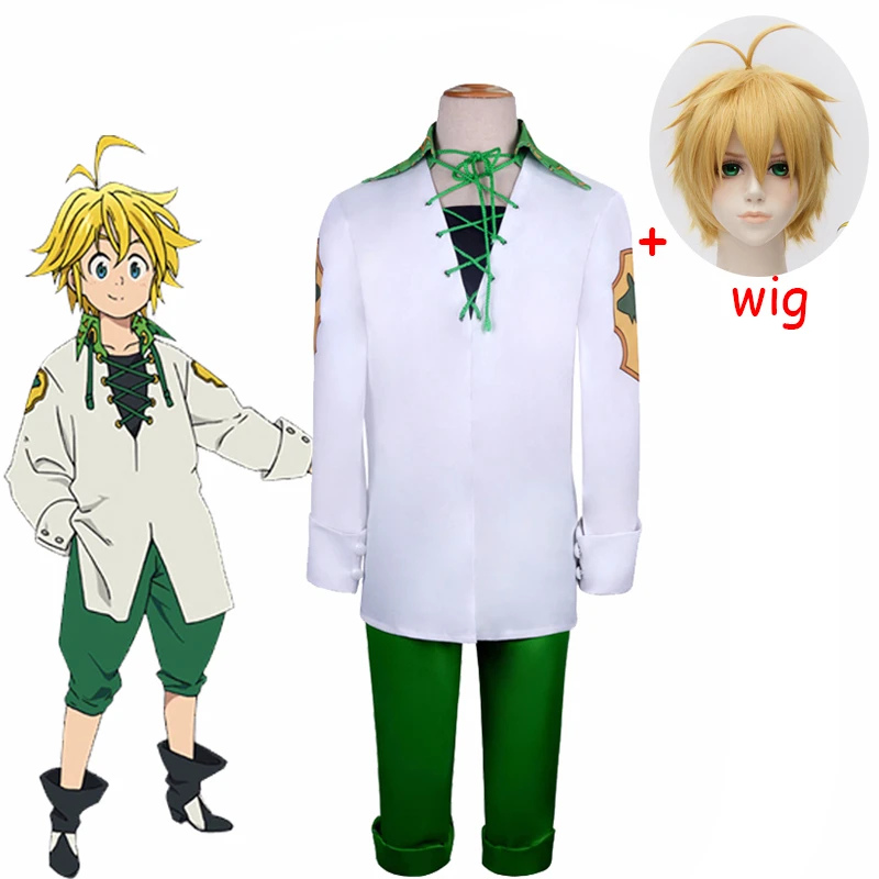 The Seven Deadly Sins Meliodas Cosplay Costume Complete Outfit Tops Pants Suit