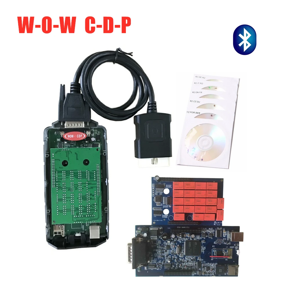 VD DS150E C-D-P Bluetooth для белобочка для автокомс,0 R0 с ключом W-O-W C-D-P SNOOPER obd2 диагностический сканер для грузовых автомобилей - Цвет: with bluetooth