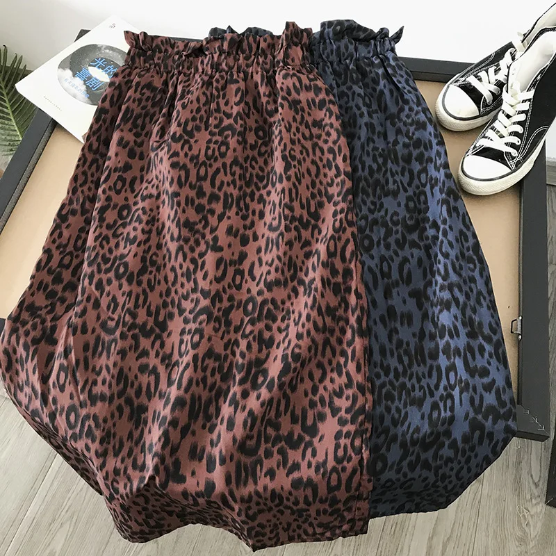 

Stock WOMEN'S Dress Processing Early Autumn Versatile Leopord Pattern Retro A- line Skirt Harajuku Wind Korean-style Slimming 10