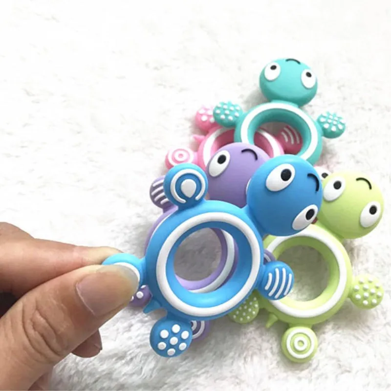 

1PC cute Food Grade Silicone Baby Teethers Turtle Tortoise Silicone Tiny Rod Children's Goods Nurse Gift Baby Teether Toys Bite