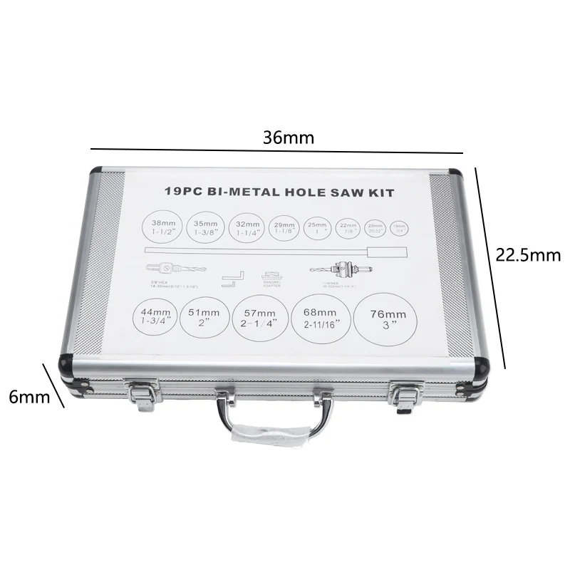 19 шт. комплект для пилы с металлическим отверстием набор сверления лезвий пилота