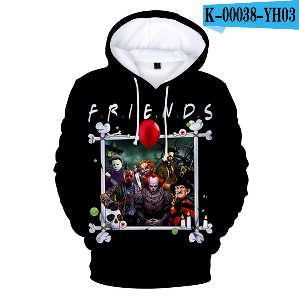 Friends Horror Movie Characters Print 3D HoodieZipt-shirtTanktop Movie Horror Gifts Halloween Gift White Face Mask LNG312105A61