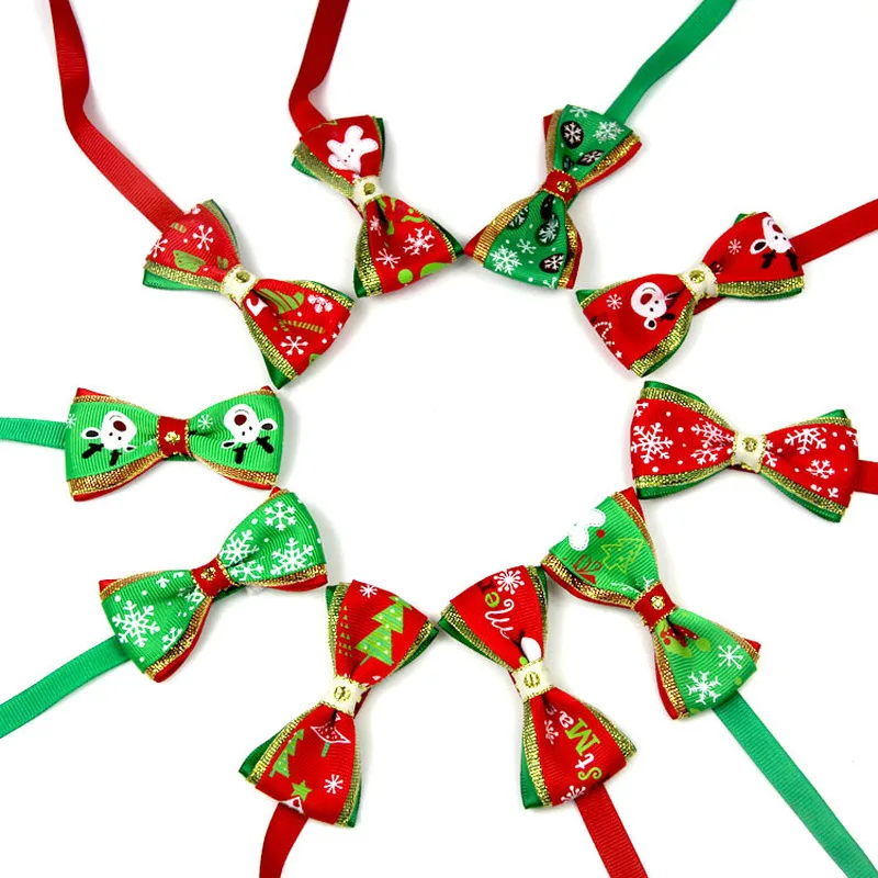 

Pet Cat Dog Collar Bow Tie Merry Christmas Adjustable Neck Strap Cat Dog Grooming Accessories Pet Product Xmas Supplies