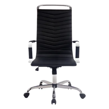 

Executive Swivel Office Chair Racing Style Computer Seat High Back Leather Black