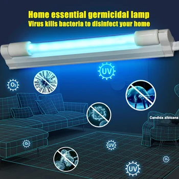 

New Ultraviolet Lamp Quartz Germicidal Sterilizer LED UV Tube 6W 8W Light Ultra Lighting For Sterilizer Deodor Bar Tube