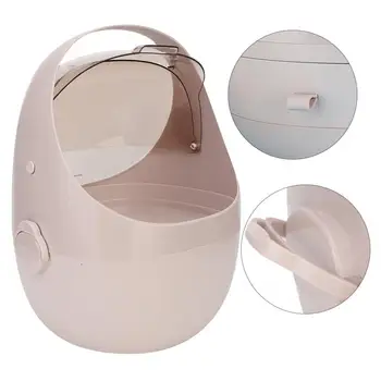 

Desktop Portable Makeup Organizer Cosmetic Storage Box Jewelry Container with Lid (Round Type M Pink) Makeup Tool Kits Organizer