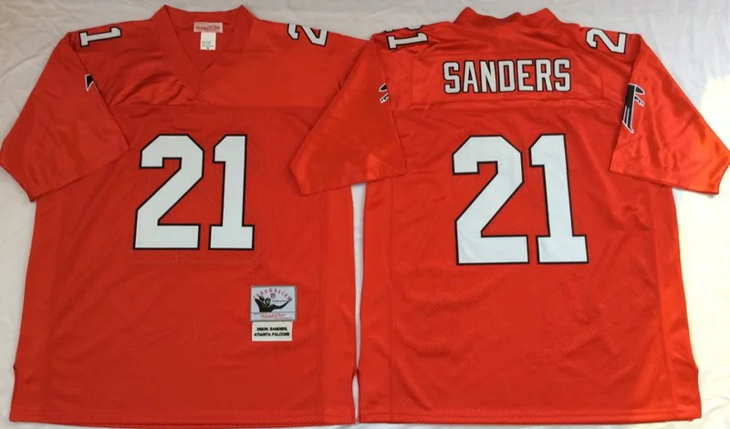 Розовый Stitiched, Atlanta, Deion Sanders, brett favre, Vick, Throwback для мужчин Джерси - Цвет: Розовый