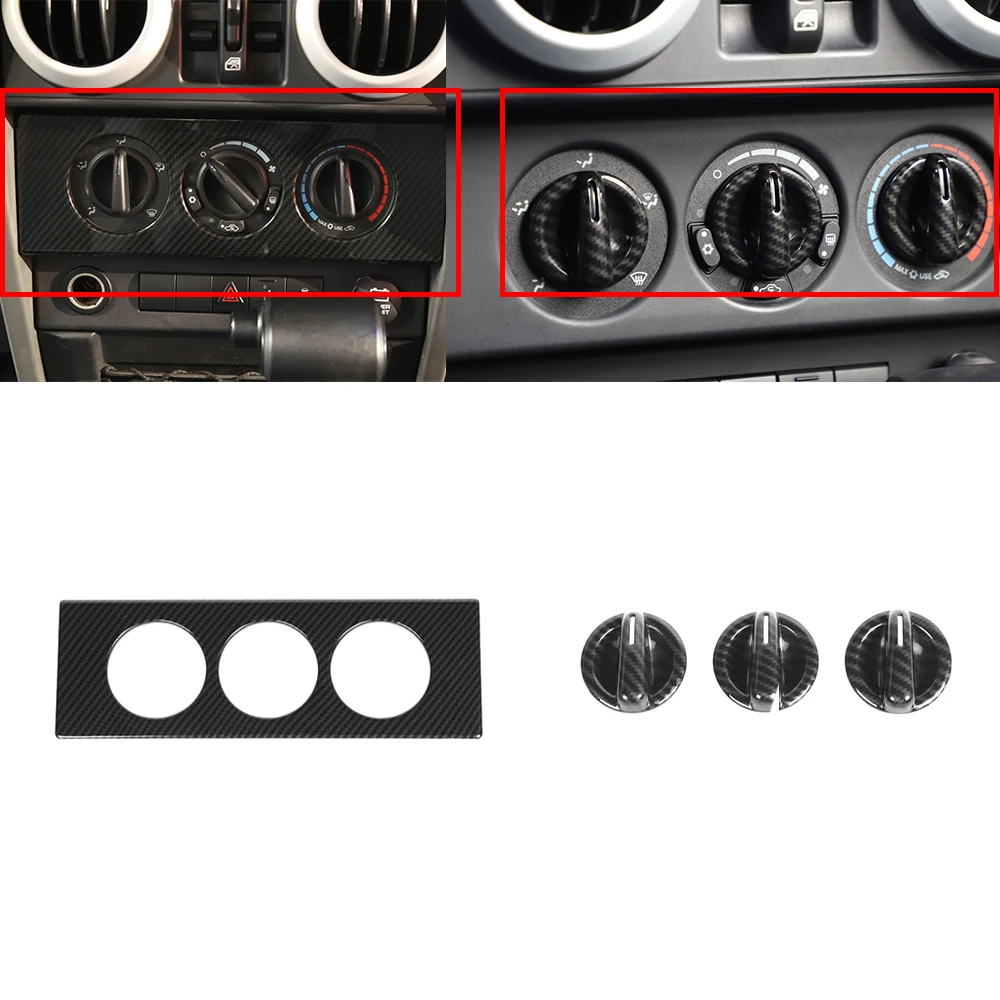 

Air Conditioning Switch Knob Decorative Frame for Jeep Wrangler JK 2007 2008 2009 2010 Car Interior Accessories Carbon Fiber