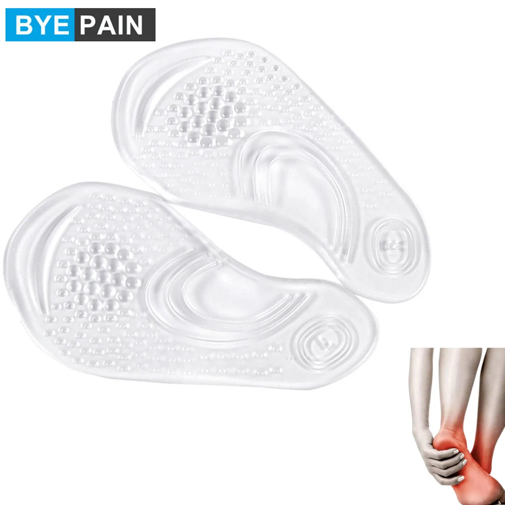 1Pair Transparent Adhesive Orthopedic Insoles Orthotic Arch Support Insole Flatfoot Correction ShoeCushion Pads Men Women