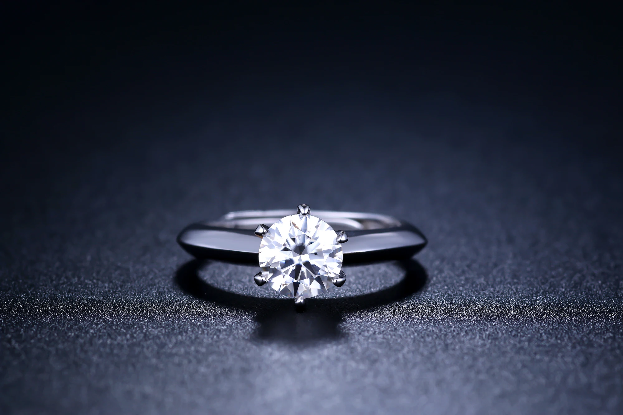 Круглое серебряное кольцо с муассанитом, 1ct D VVS, роскошное женское кольцо с муассанитом, регулируемое