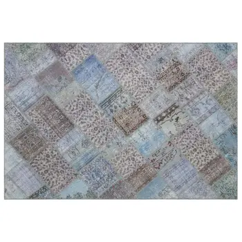 

Handmade Blue Vintage Overdyed Patchwork Area Rug 156x231 Cm-5'1''X7'7''