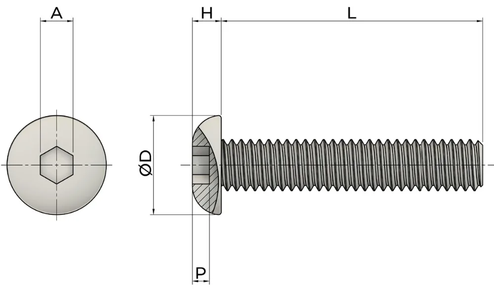 10 шт. 3/8-16x7/" Нержавеющая сталь с полукруглой головкой шестигранный винт