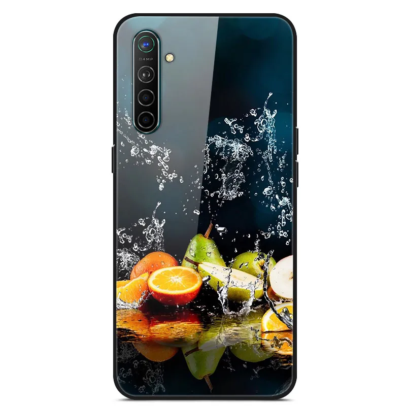 Закаленное Стекло чехол для Oppo Realme X2 чехол пространство цветок чехол для Oppo Realme XT чехол силиконовый бампер чехол для Oppo Realme X2 Pro