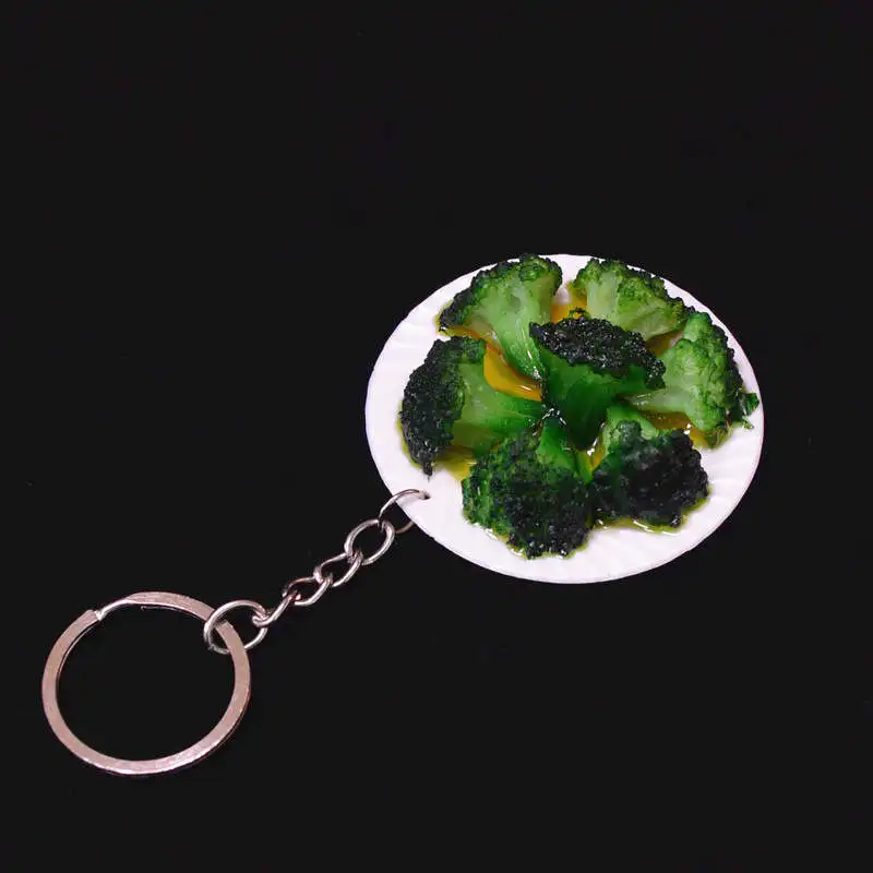 Cauliflower LXJERY 14 видов стилей имитация китайской еды брелок ПВХ брелок для женщин сумка Шарм брелок кулон подарки ювелирные изделия - Цвет: Cauliflower