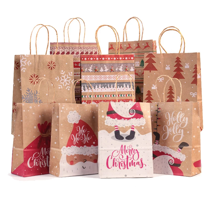 Kids Favors Gift Package Candy Box Paper Carrier Xmas Bags Christmas Decoration 