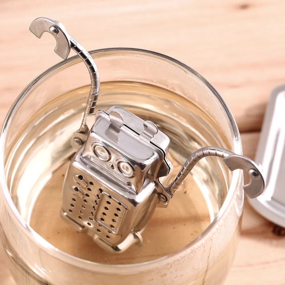 New Arrival Stainless Steel Mesh Loose Tea Leaf Infuser Filter Herbal Spice Strainer Diffuser Frog/Robot/Rocket/Monkey Mold
