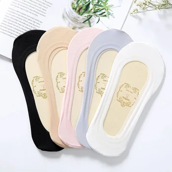 

Women's Socks Summer Comfortable Silica Anti-Slip Sock Ankle Low Girls' Invisible Socks 5 Color Cotton Boat Socks 2020