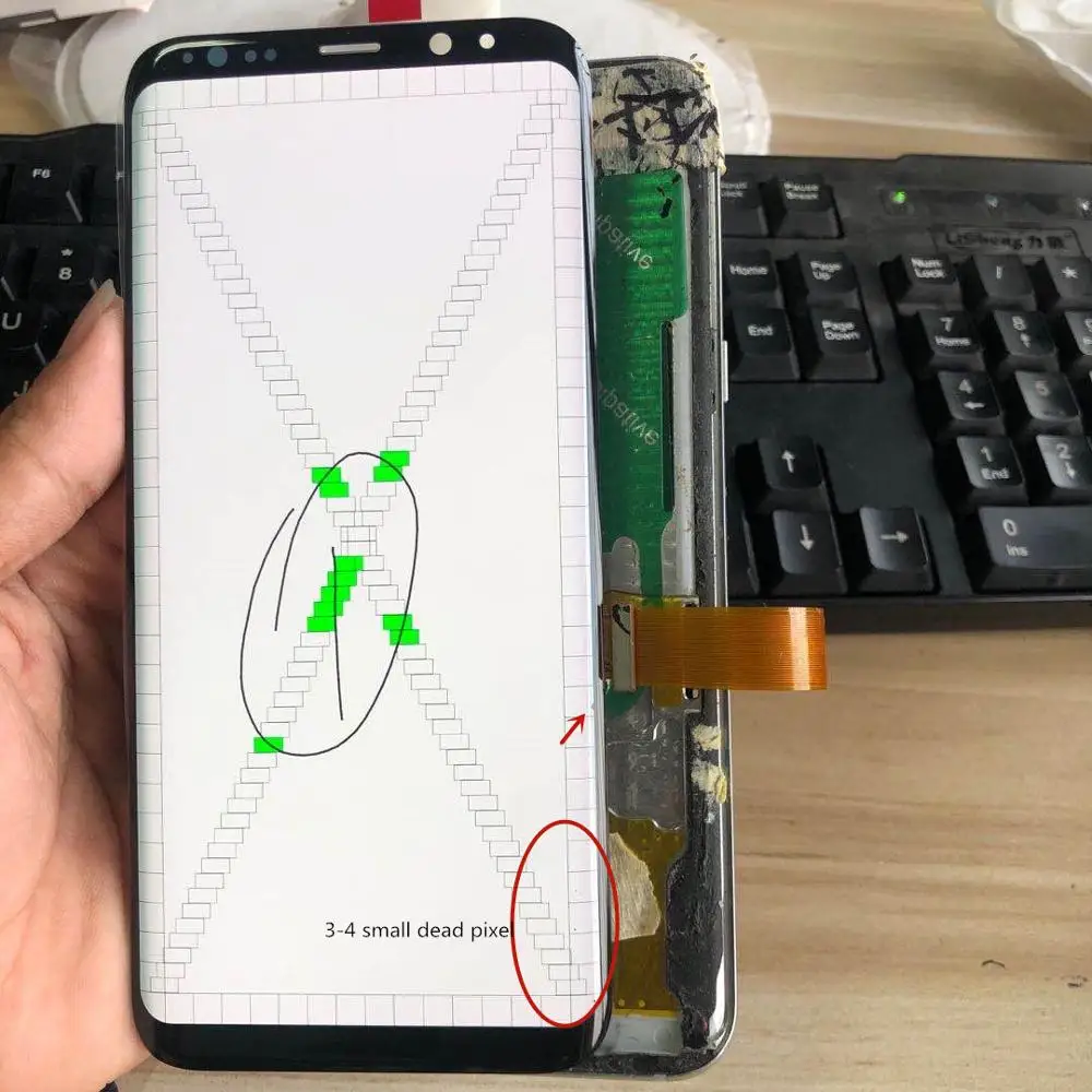 Original With Dead Pixels LCD For Samsung Galaxy