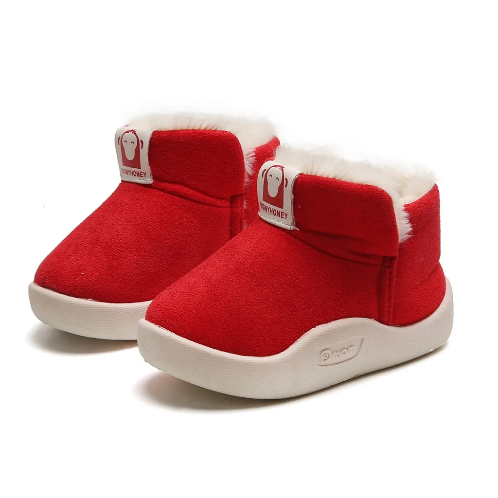 Обувь для маленьких девочек; Красные Теплые Зимние ботильоны для девочек; детская обувь; зимняя обувь для мальчиков;# G2
