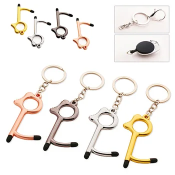 

Touch Screen Buttons EDC Door Opener Hygiene Hand Antimicrobial Contactless Press Elevator Tool Portable Door Opener Keychain