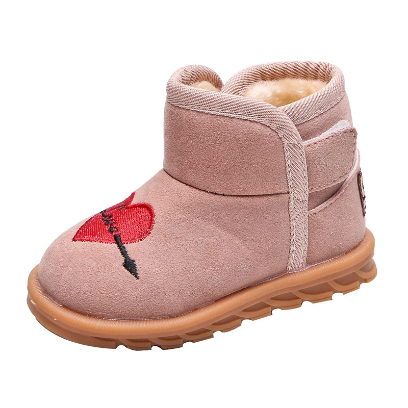 Зимняя обувь; детские зимние ботинки; ботинки для маленьких мальчиков и девочек; От 1 до 6 лет; бархатная теплая детская хлопковая обувь; ботильоны для девочек