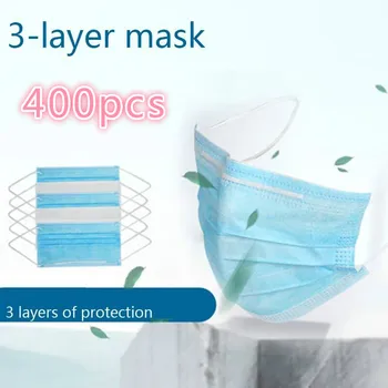 

400pcs nti Gas Dust Mouth Face Masks Mask Mascherine Mascara Anti-droplet Mascarillas de Proteccion Disposable Mouth Facemask