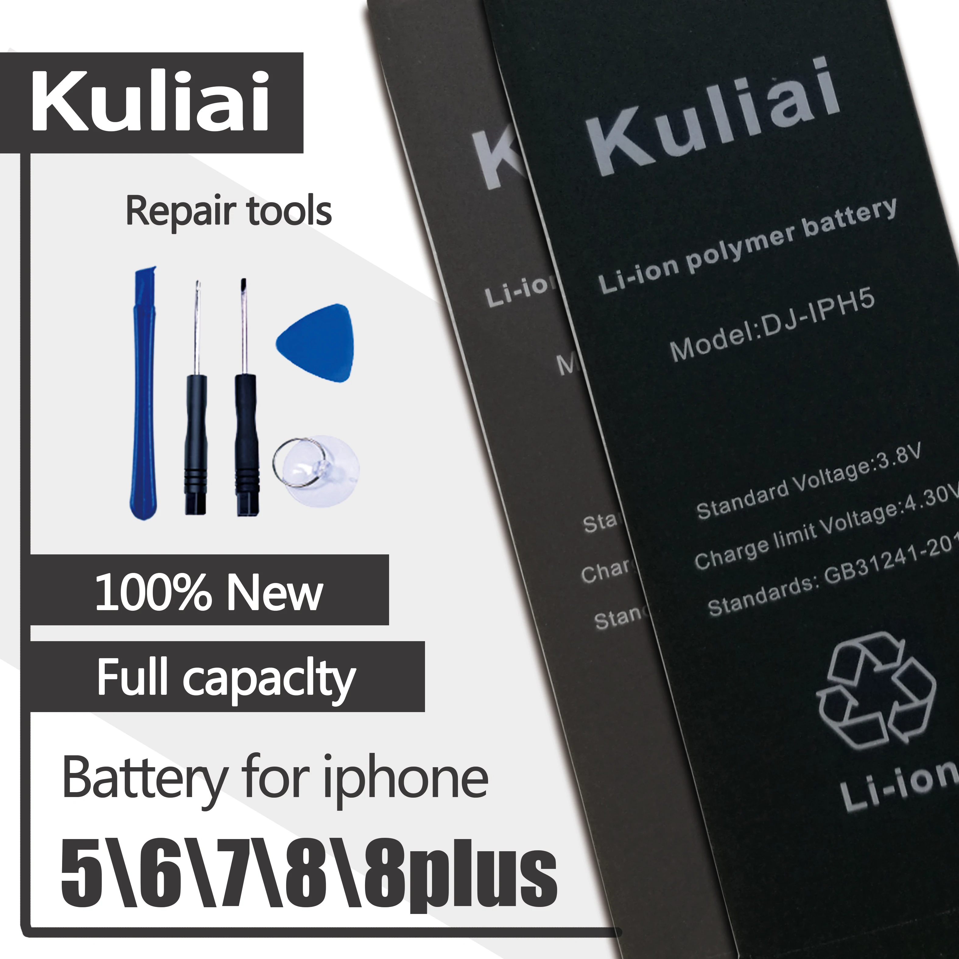 

Lithium Battery For Apple iPhone 6 7 8 8 plus 5 Replacement Batteries Internal Phone Bateria 4260mAh + Free Tools