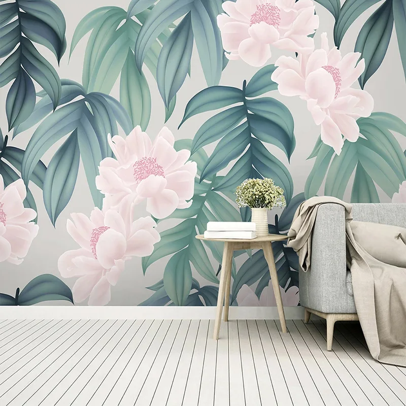 Modern-3D-Wallpaper-Tropical-Rainforest-Banana-Leaf-Flowers-Photo-Wall-Murals-Living-Room-TV-Sofa-Background