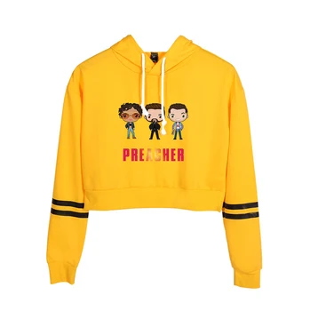 

Kpop print Preacher crop Top Hoodies women Cotton Spring New designHarajuku High Quality Preacher girls orange Hoodie Sweatshirt