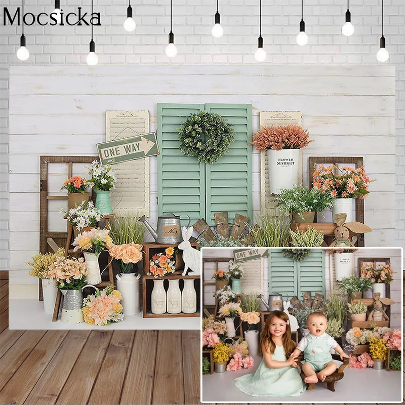 Mocsicka Пасхи для фотографирования с изображением весенних цветов Фотофон