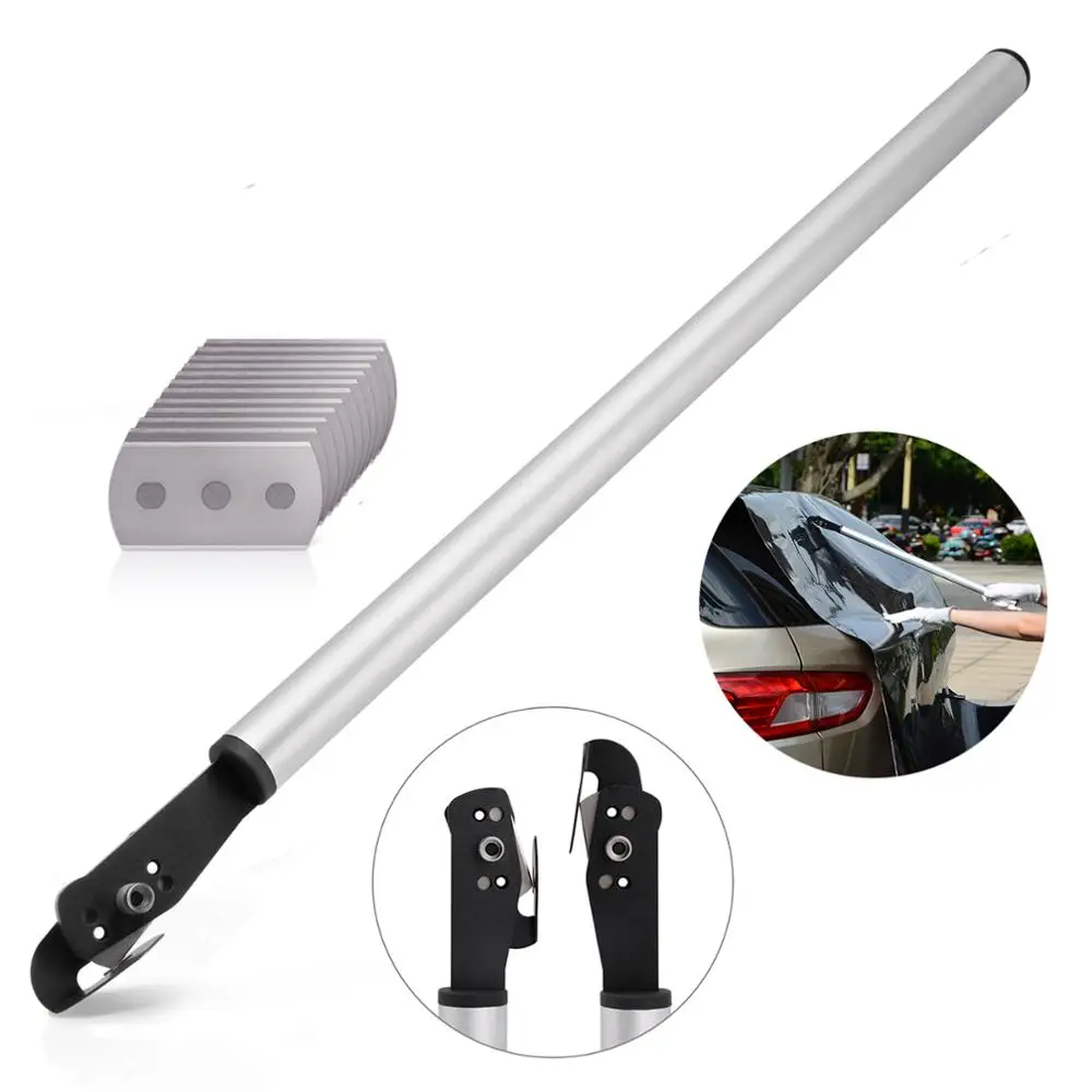 

EHDIS Vinyl Car Film Knife 23'' Long Handle Cutting Tool Carbon Fiber Wrapping Household DIY Cutter +10PCS Stainless Steel Blade