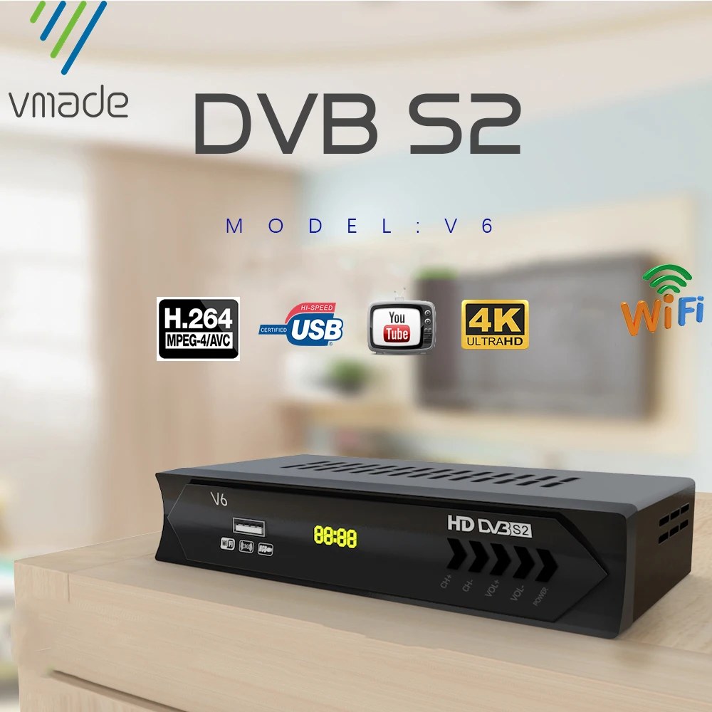 Новейший спутниковый ТВ приемник DVB S2 HD 1080P Европейский декодер поддержка youtube