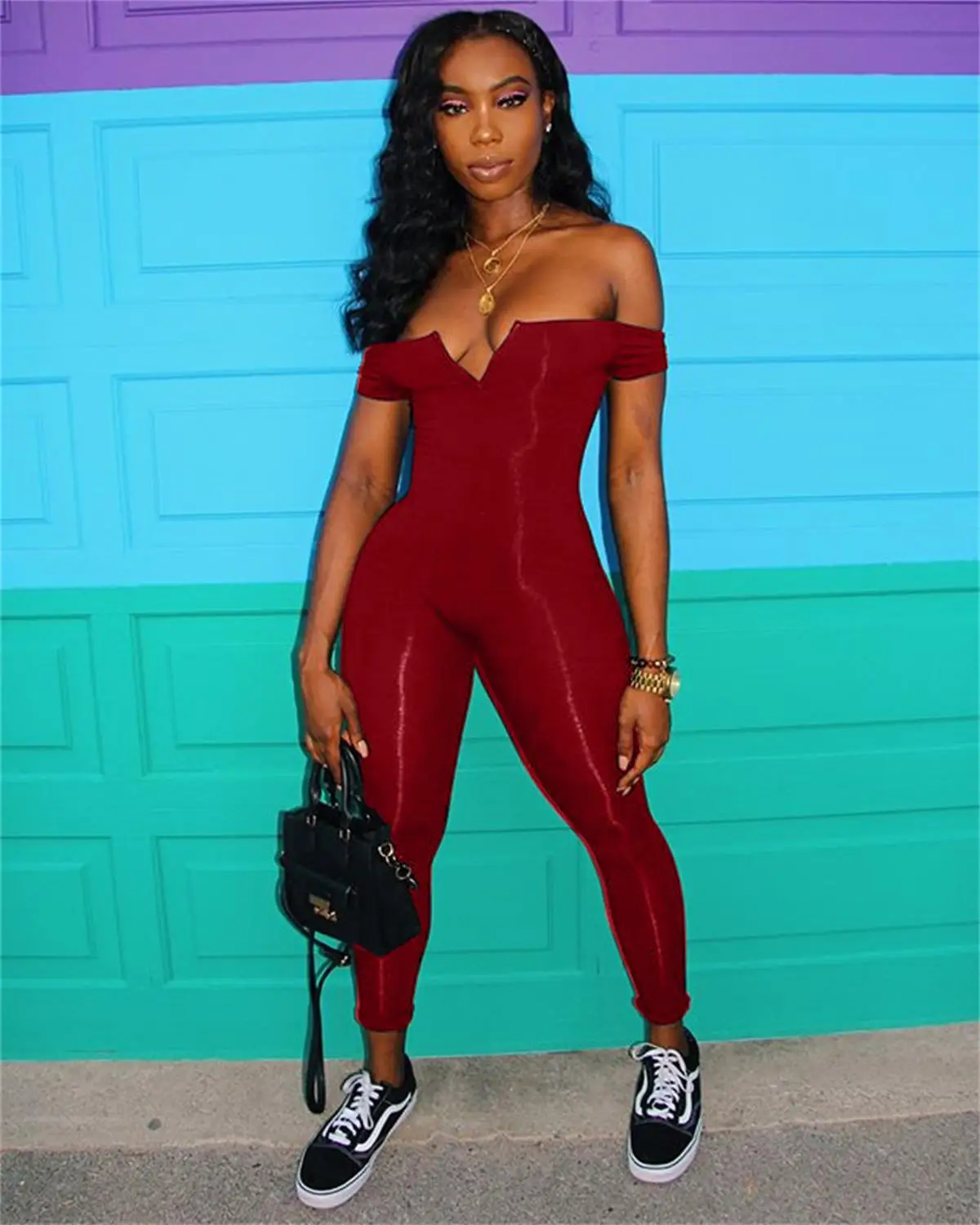 BKLD Black Sexy Bodycon Jumpsuit Romper Sleeveless Women V-Neck Sexy Off The Shoulder Bodysuits Clubwear 2023 Elegant Jumpsuits