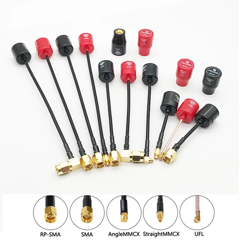 New Lollipop 4 Smaller and lighter 5.8G 2.5dBi Gain RHCP Antenna SMA RP-SMA MMCX UFL Connector For RC FPV Racing Drone Model