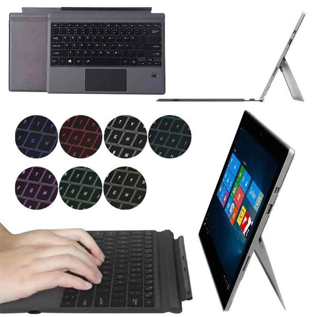 Для Microsoft Surface Pro 7 2019 Магнитная 7-цветная подсветка Bluetooth клавиатура игровая |