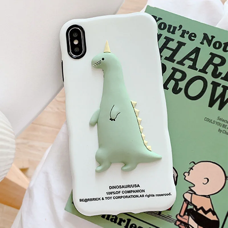 3D Динозавр Телефон Силиконовый мягкий чехол для Apple iPhone 6 6s XR 11 11 pro 7 7P X Max XS 8Plus