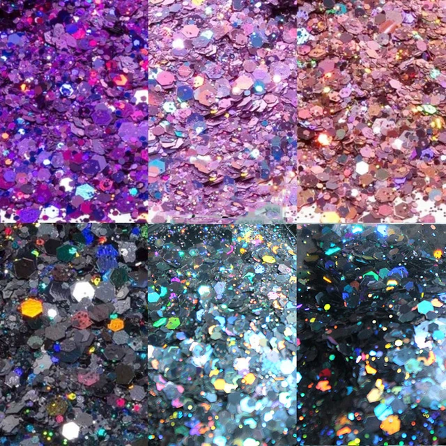 Chunky Colors Bulk Glitter 50grams 24 Colors POLYESTER HOLOGRAPHIC Chunky  Holographic Glitter Holographic Glitter Mix - AliExpress