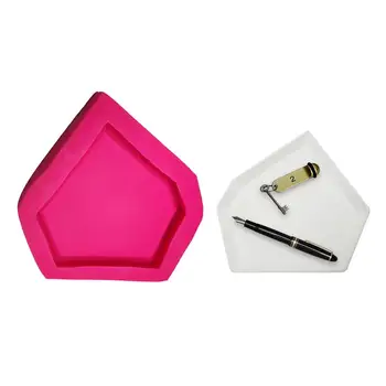 

New Cement Tray Silicone Mold Simple Polygon Cement Concrete Silicone Reusable Mold Home Decoration Crafts Clear Clay Molds