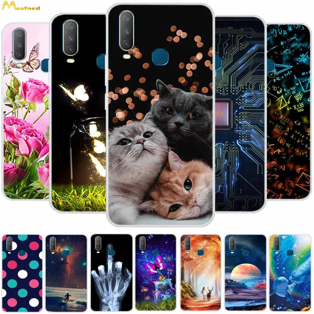 TPU Case For Vivo Y12 1904 1940 Y17 1902 Y15 Phone Cases Clear Frame Silicone Coque Para VivoY17 Y 12 Back Cover Cute Cats Lion | Мобильные