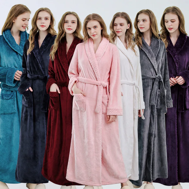 Dressing Gown for Women with Hood, Fluffy Super Soft Flannel Long Bath Robe  with Pockets, Perfect Loungewear Gifts for Mum Ladies (TYP-4,G) at Amazon  Women's Clothing store